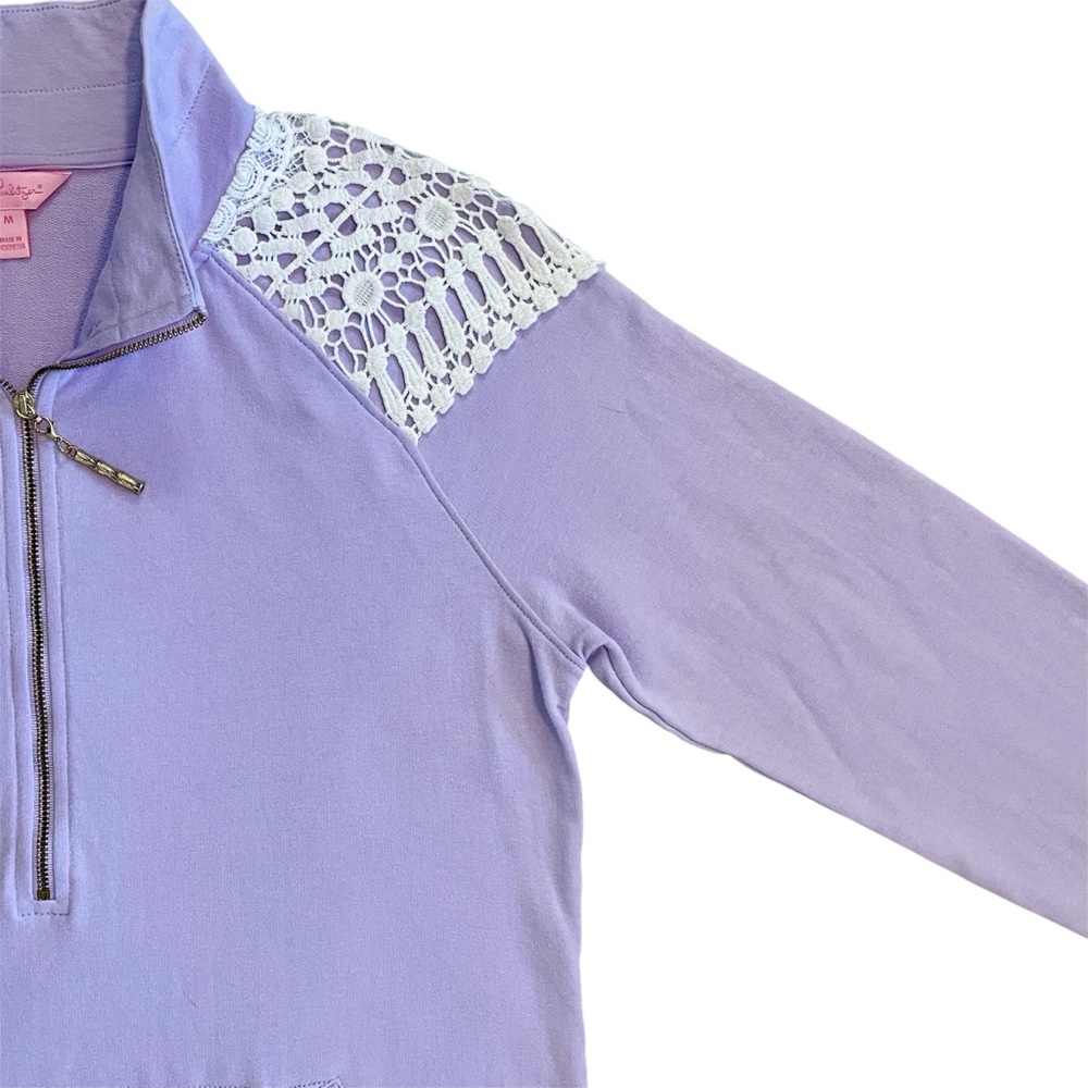 Lilly Pulitzer UPF 50+ Skipper Popover w/ Lace on Shoulders in Lilac Verbena - Picture 10 of 16